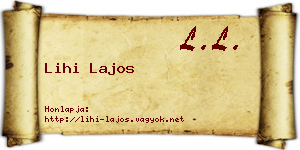 Lihi Lajos névjegykártya
